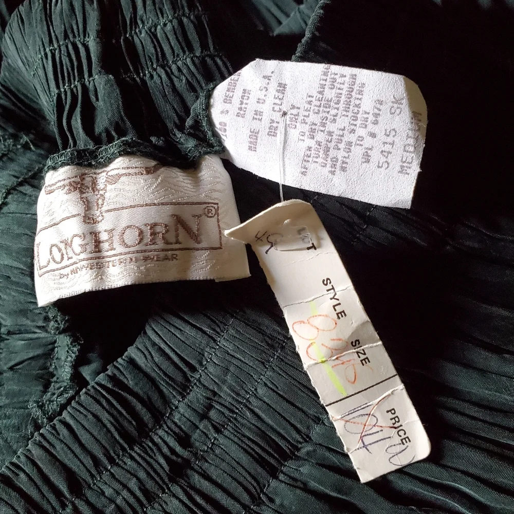 Vintage Niver Emerald Green Tiered A-line Western Skirt - Picture 5 of 9